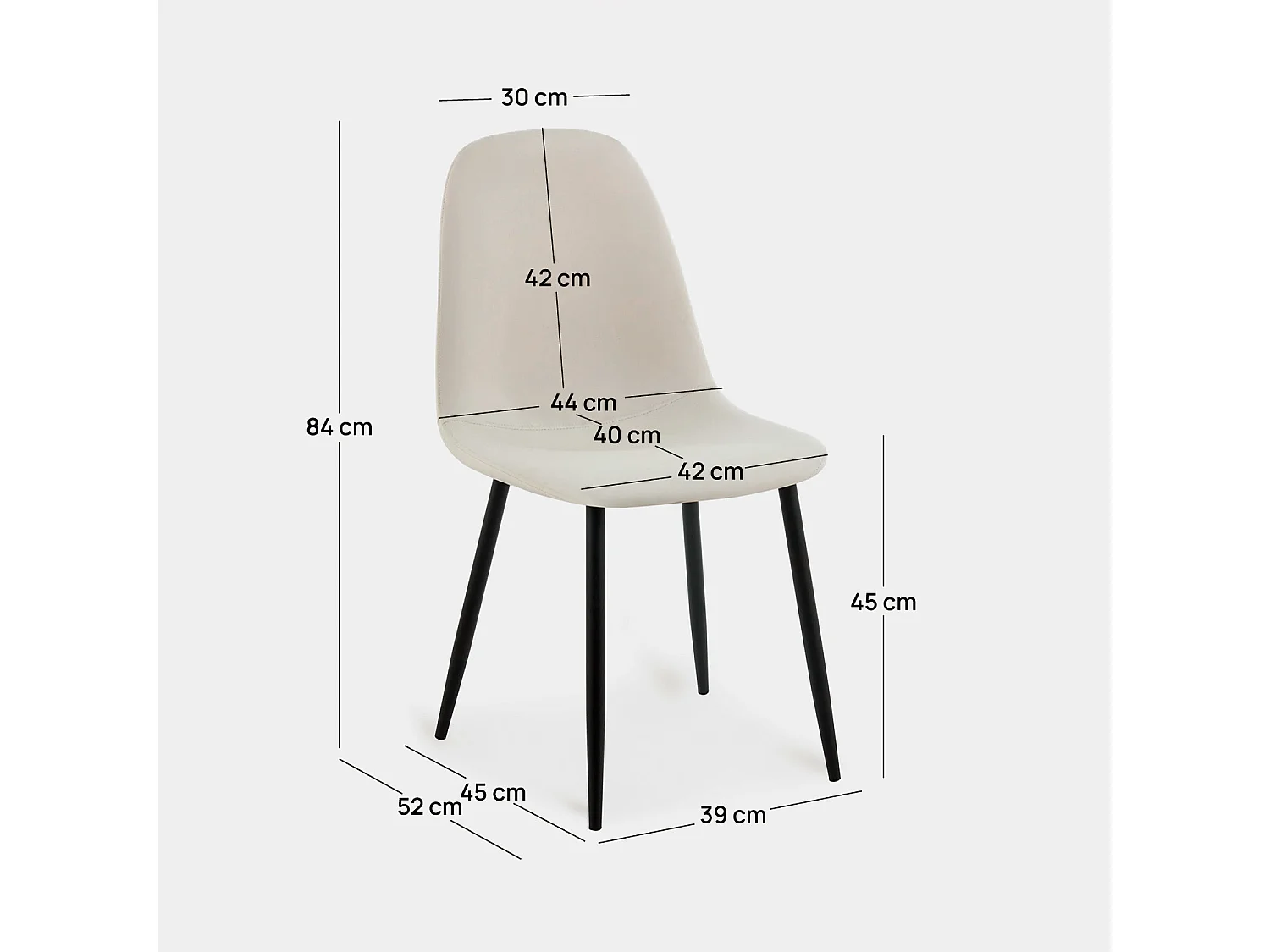 Packs 4 sillas Beige 44 x 84 cm