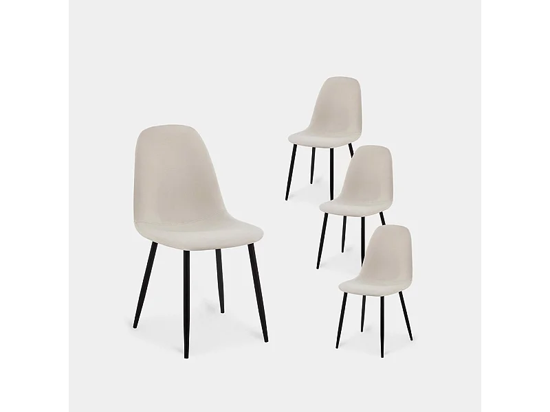 Packs 4 sillas Beige 44 x 84 cm