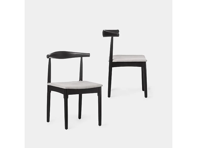 Packs 2 sillas Negro-Gris 50 x 76 cm