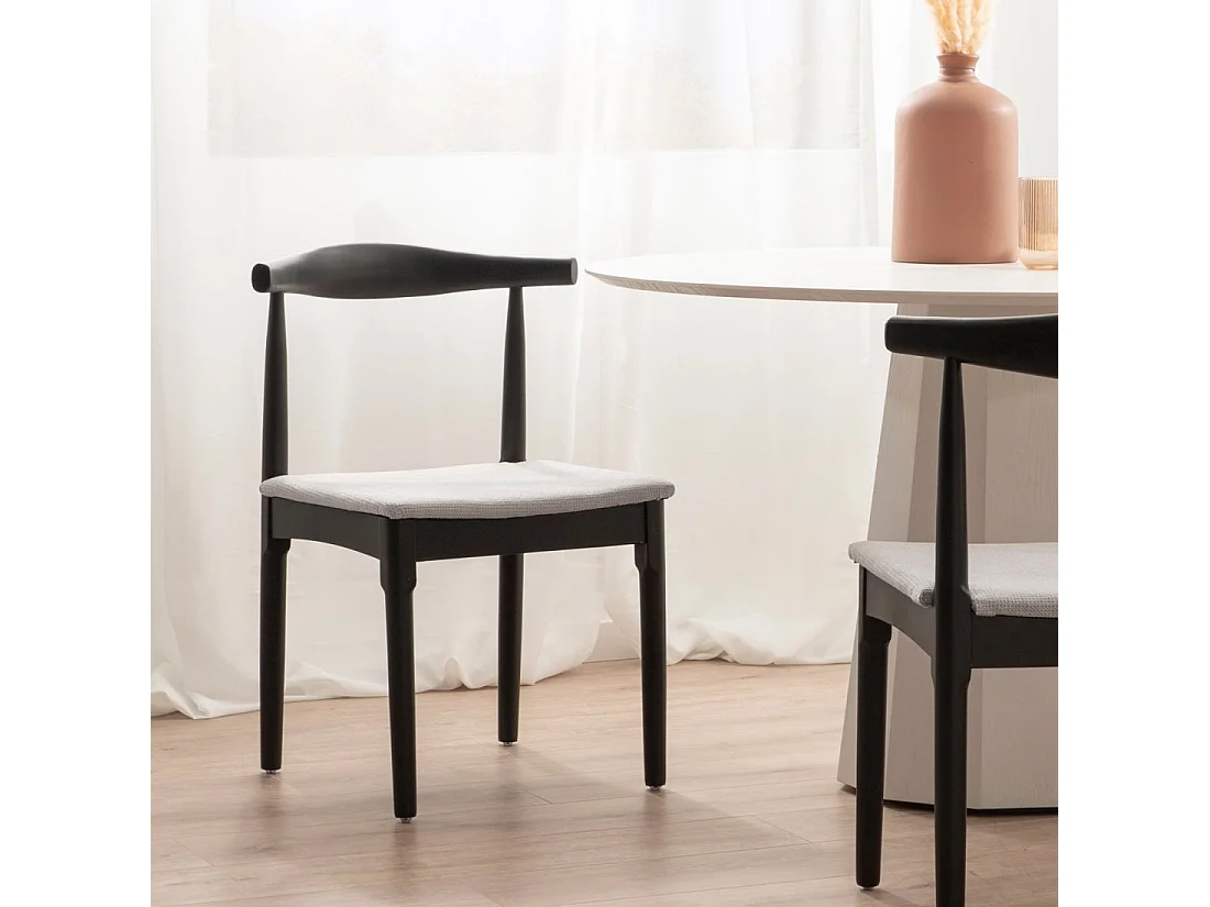 Packs 2 sillas Negro-Gris 50 x 76 cm