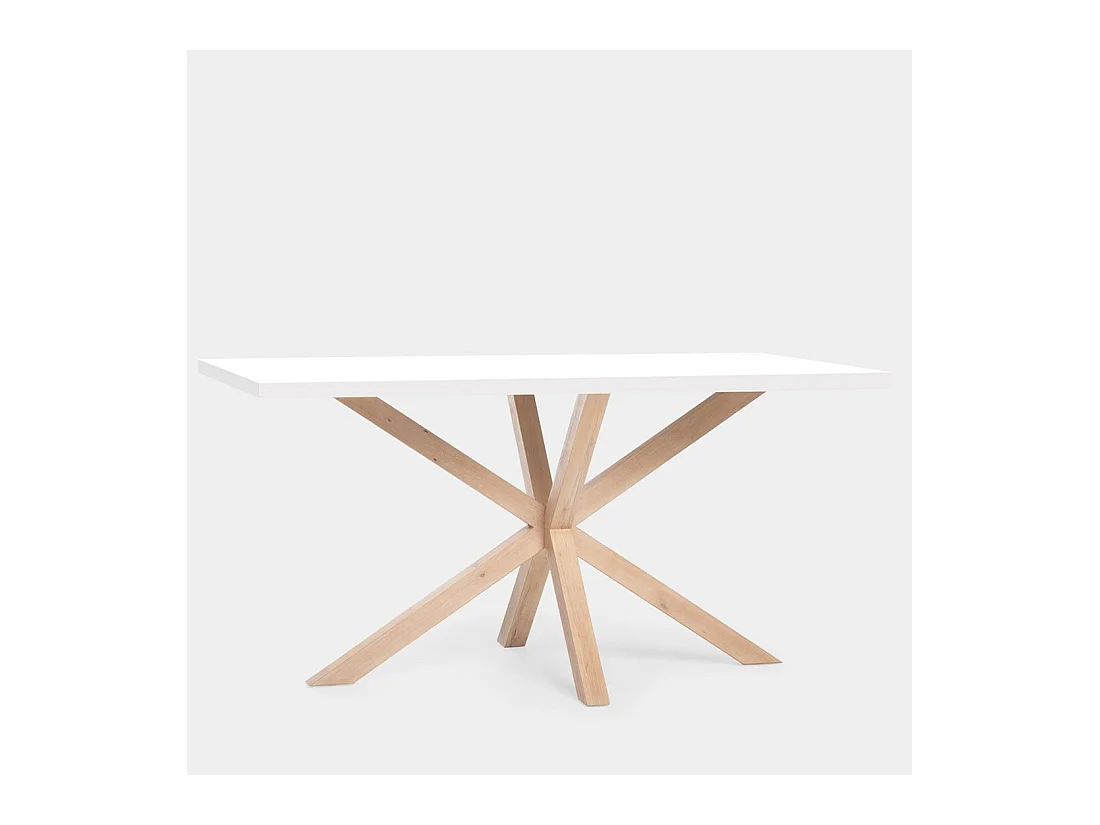 Table fixe en bois blanc 160x76.5 cm-Emerald
