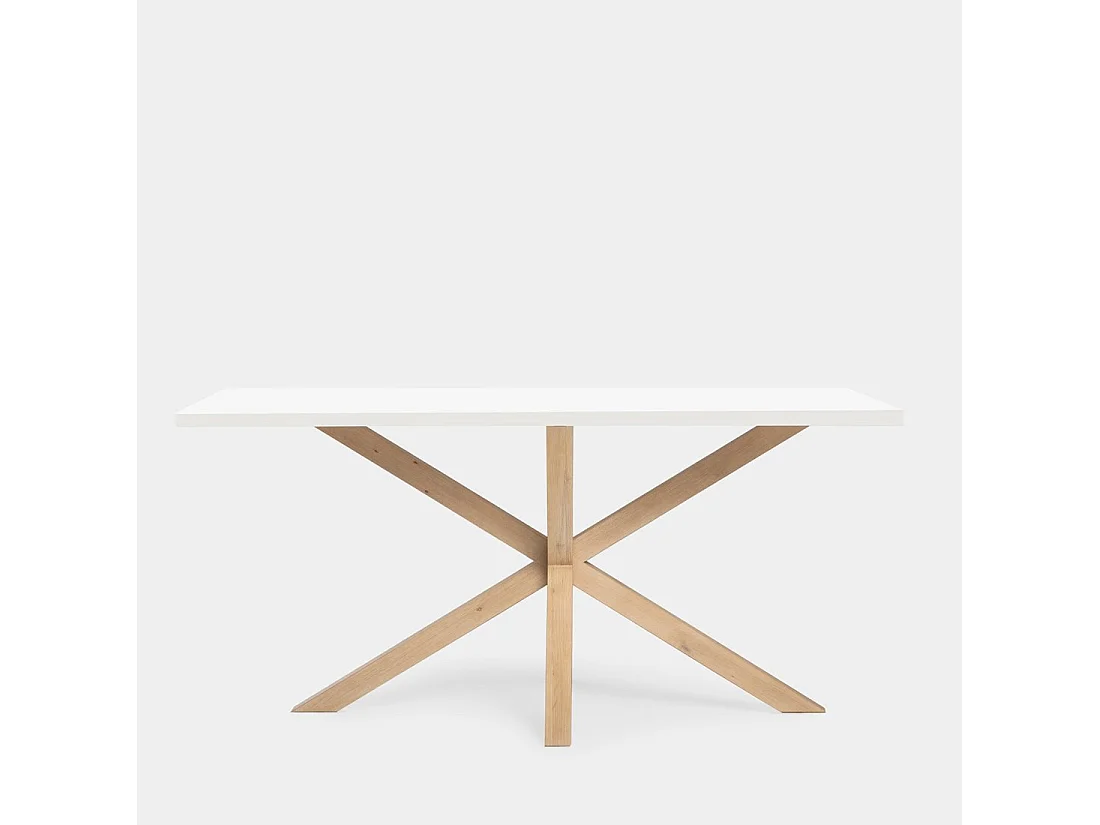 Table fixe en bois blanc 160x76.5 cm-Emerald