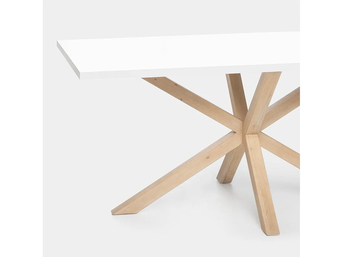 Table fixe en bois blanc 160x76.5 cm-Emerald