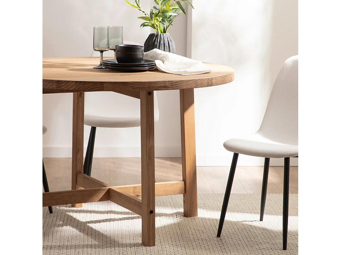 Table fixe en bois naturel 120x78 cm-Pienza