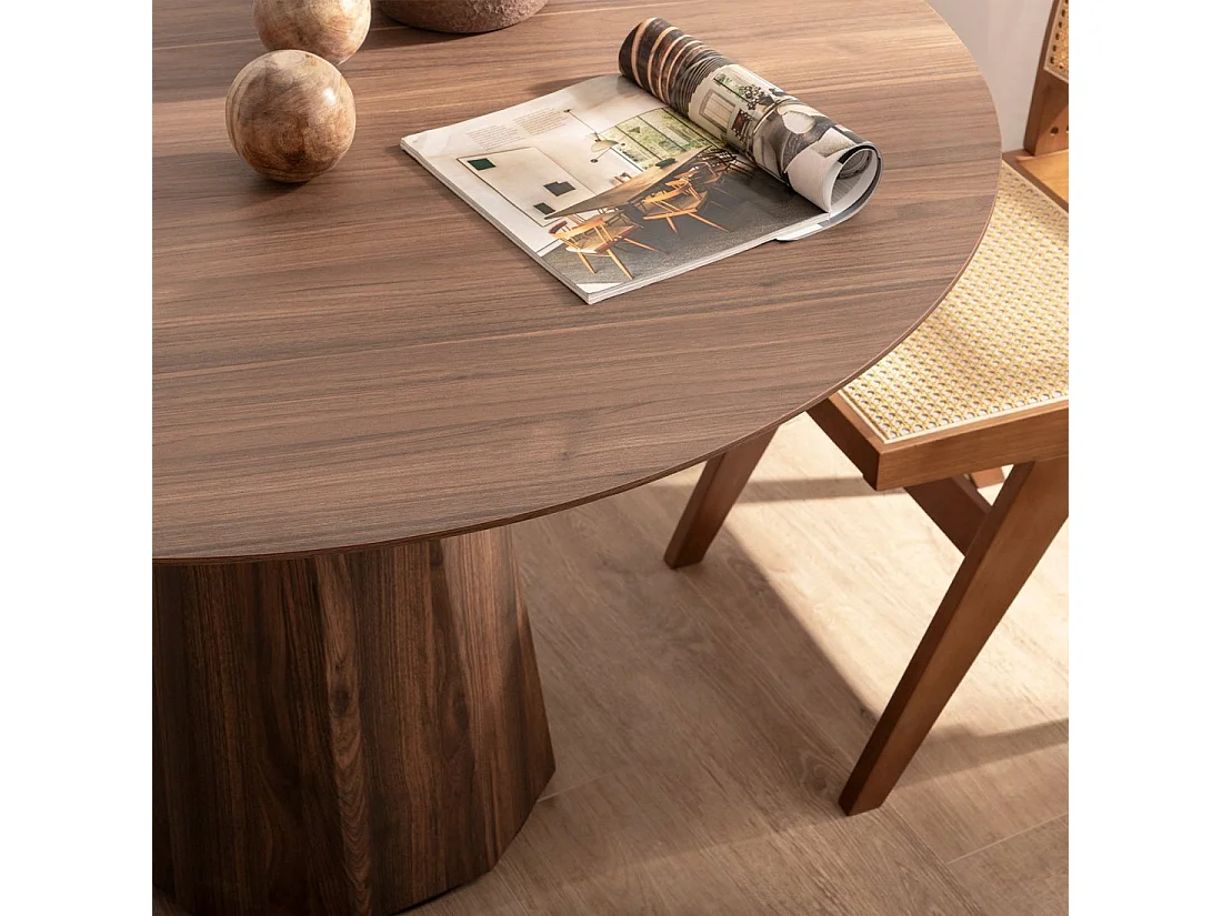 Table fixe en bois noyer 120x76 cm-Olivier