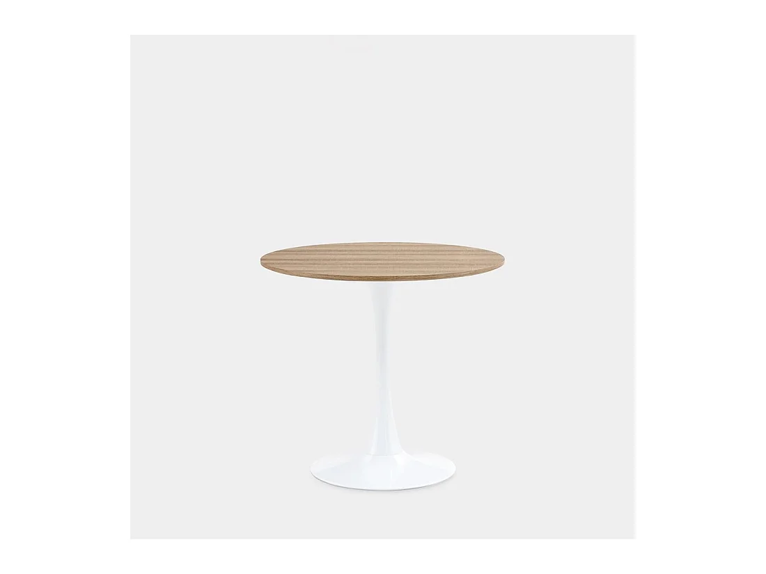 Table fixe en bois naturel 80x73 cm-Cory