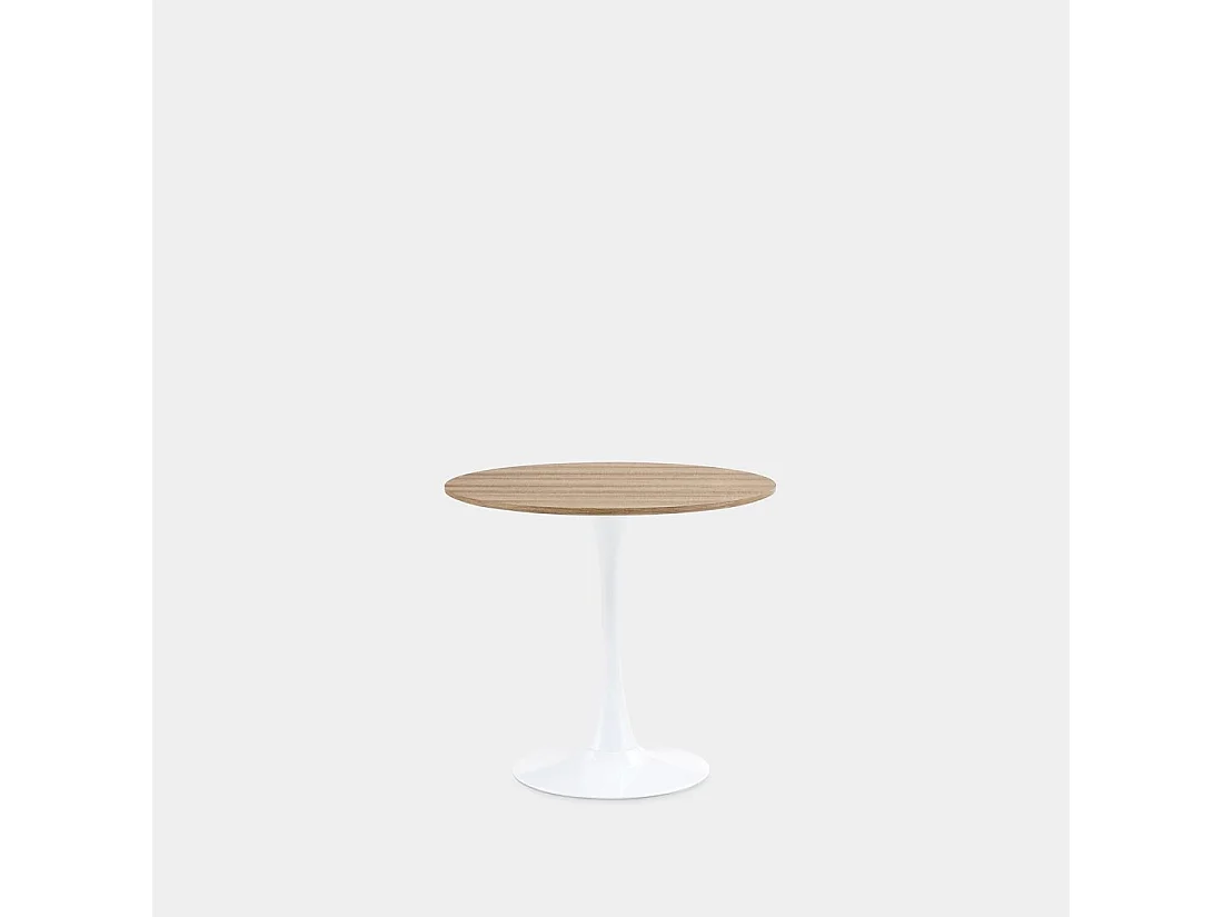 Table fixe en bois naturel 80x73 cm-Cory