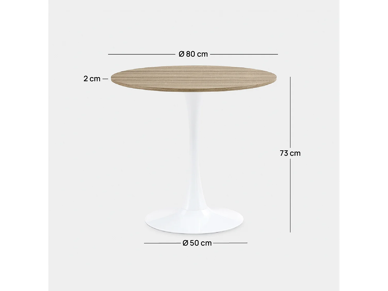 Mesa fija de Madera Natural 73 x 80- Cory
