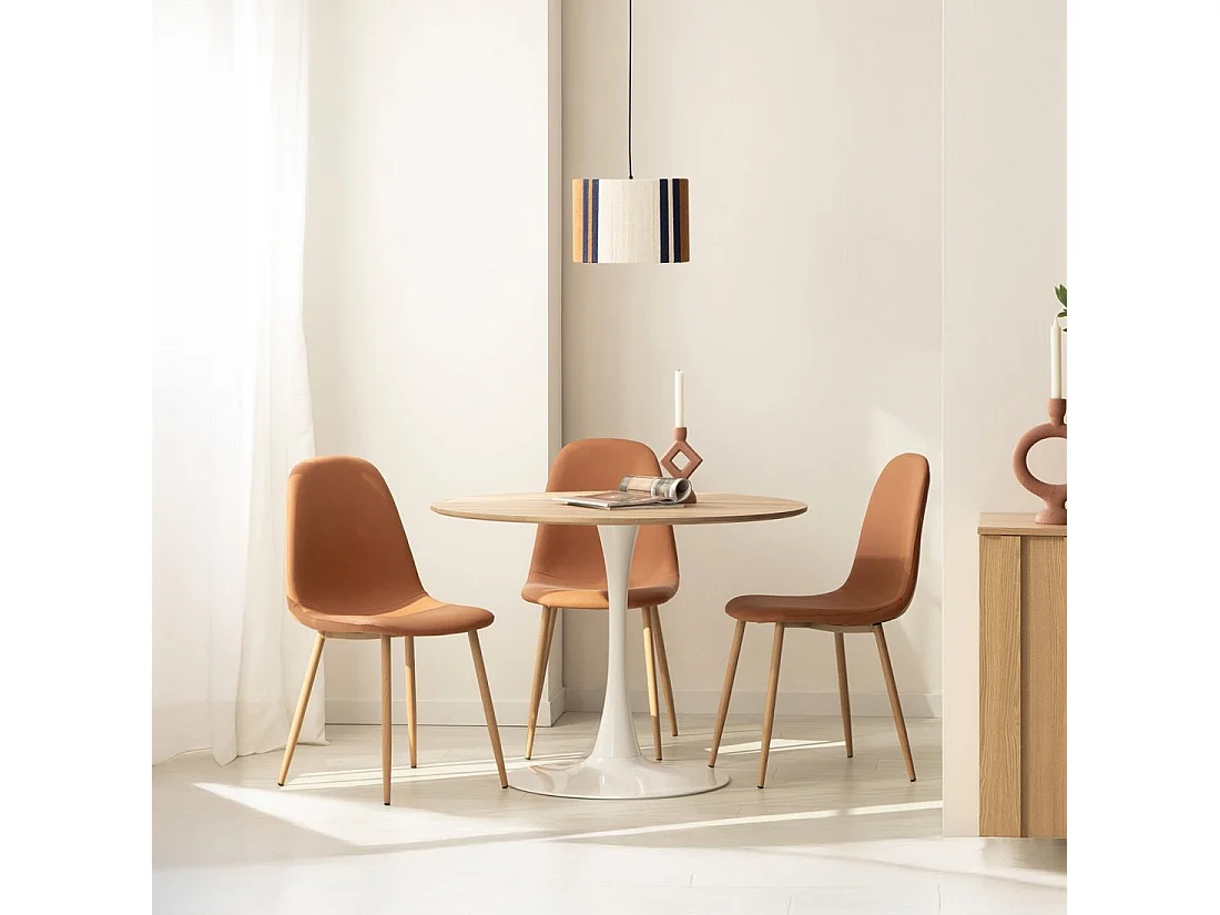 Table fixe en bois naturel 100x73 cm-Cory
