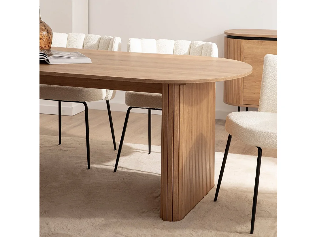 Table fixe en bois naturel 200x75 cm-Breda
