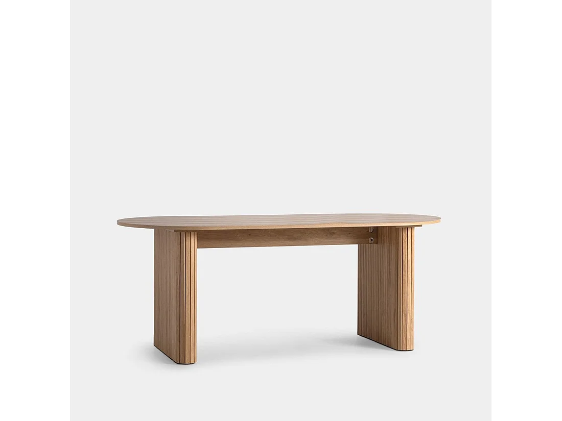 Table fixe en bois naturel 200x75 cm-Breda
