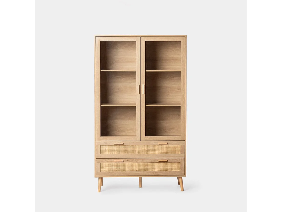 Vitrina doble de Fibra natural Natural 170 x 100- Tahiti