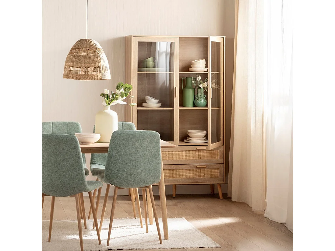 Vitrina doble de Fibra natural Natural 170 x 100- Tahiti