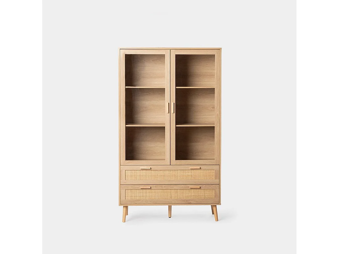 Vitrine double en rotin naturel 100x170 cm-Tahiti