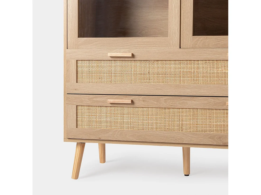 Vitrine double en rotin naturel 100x170 cm-Tahiti