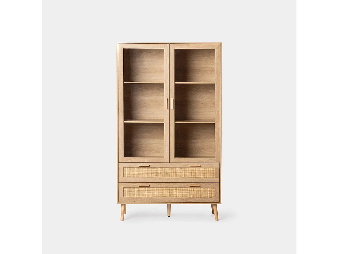 Vitrina doble de Fibra natural Natural 170 x 100- Tahiti