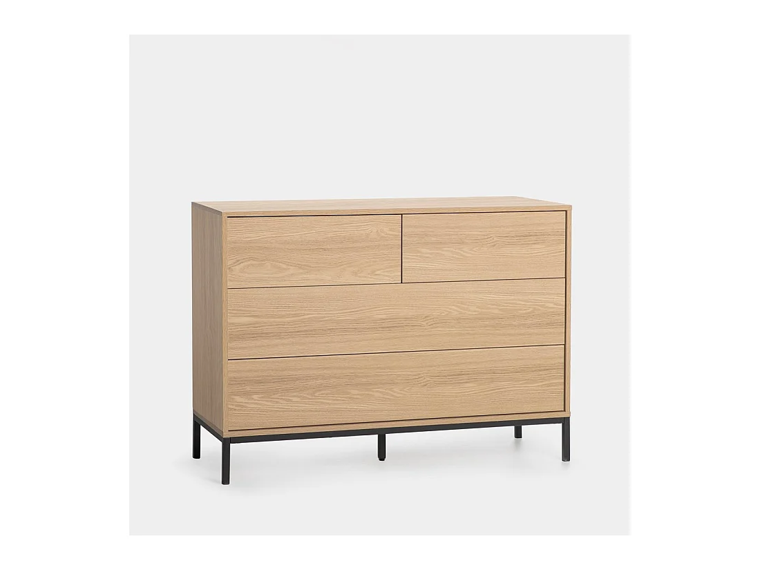 Commode en bois naturel 110x80 cm-Remi