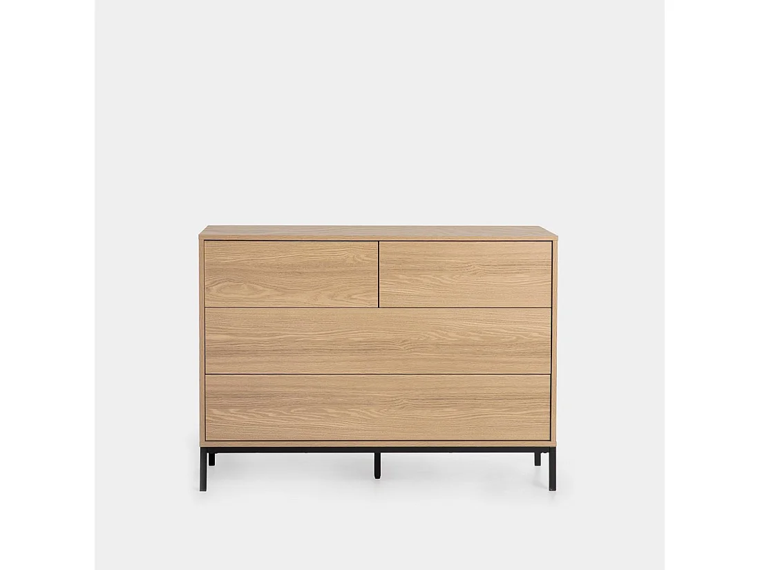 Commode en bois naturel 110x80 cm-Remi