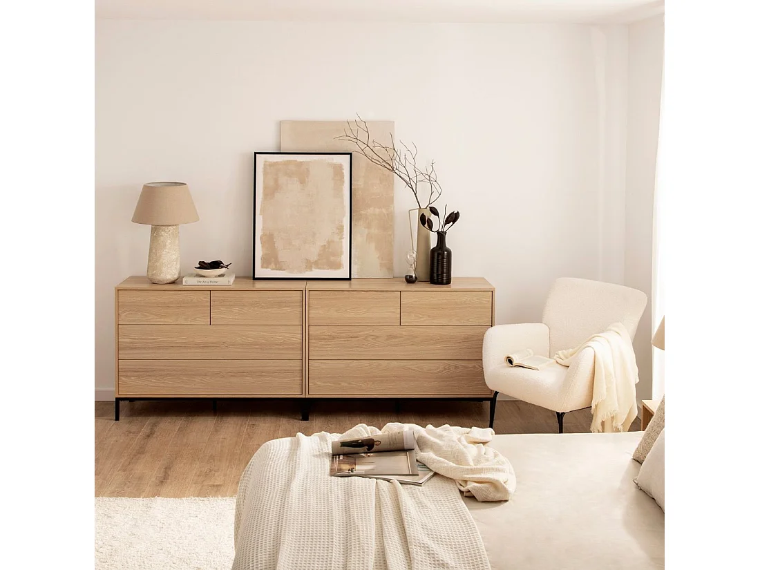 Commode en bois naturel 110x80 cm-Remi