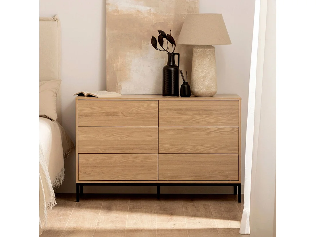 Commode double en bois naturel 120x76 cm-Remi