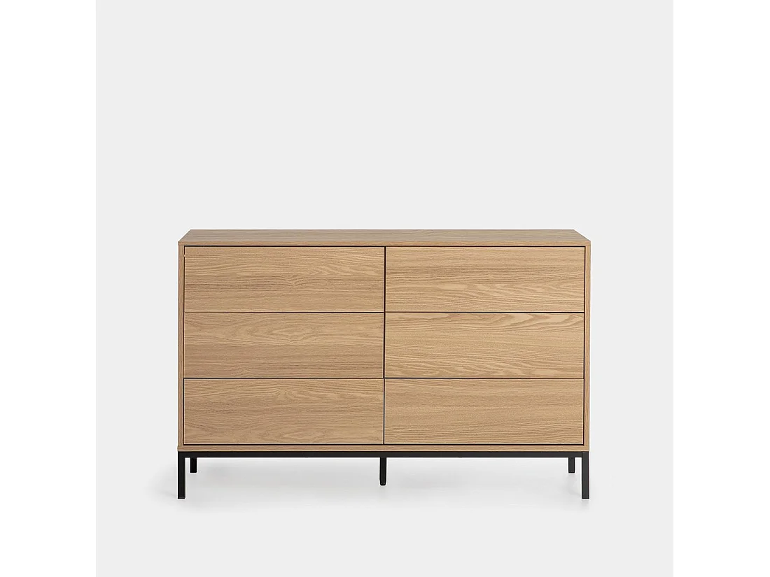 Commode double en bois naturel 120x76 cm-Remi