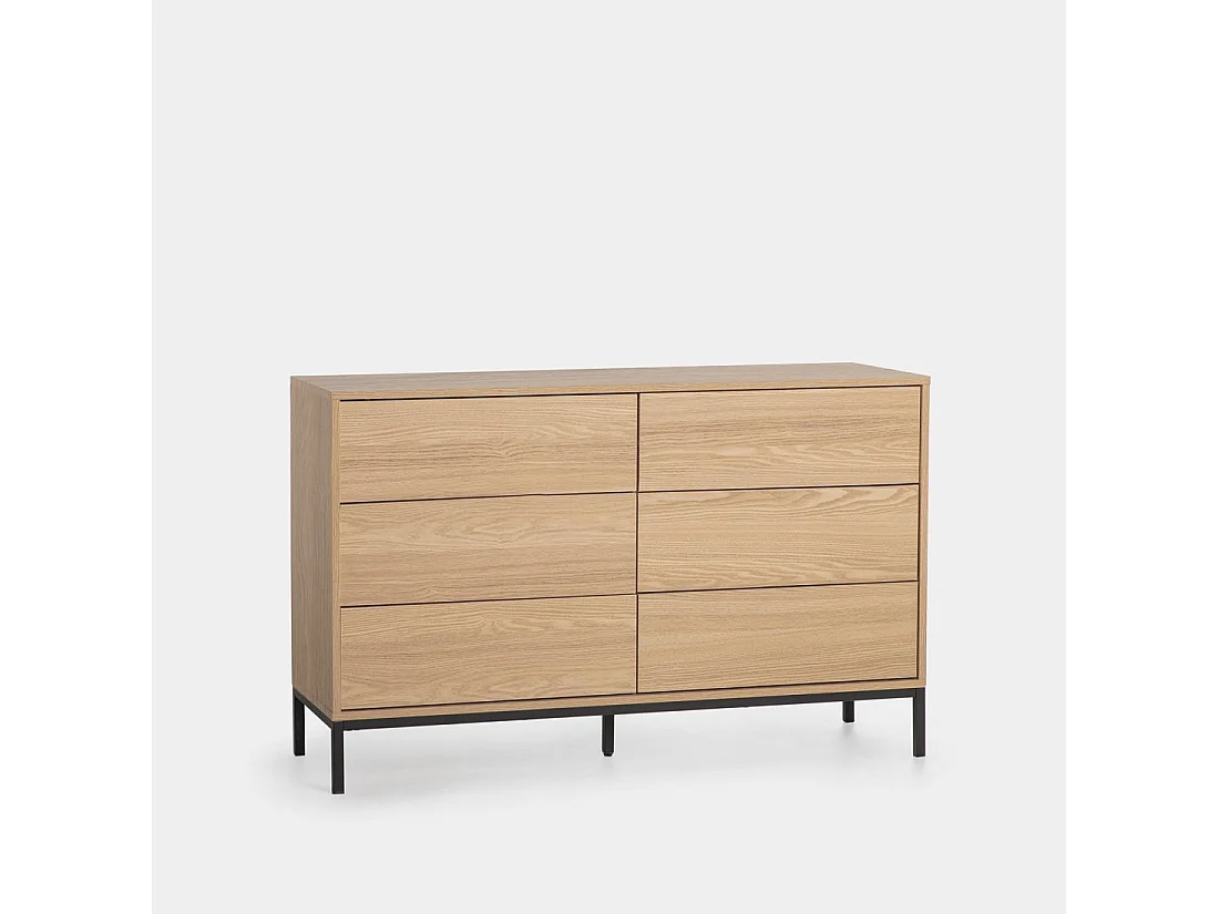 Commode double en bois naturel 120x76 cm-Remi