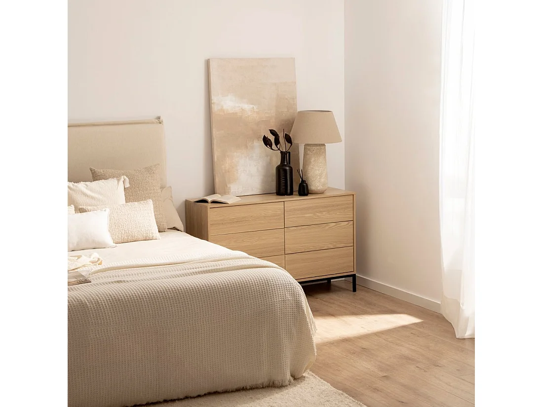 Commode double en bois naturel 120x76 cm-Remi