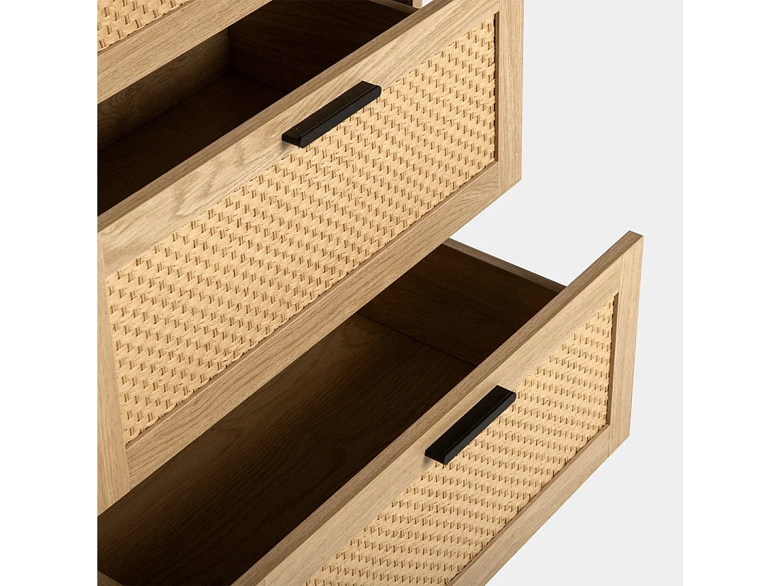 Commode double en rotin naturel 120x90 cm-Samoa