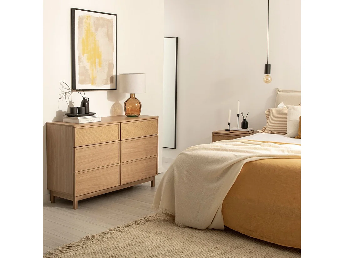 Cómoda doble de Fibra natural Natural 77 x 120- Bora