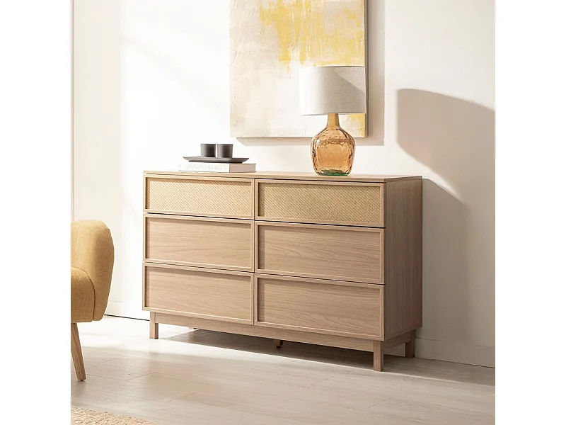 Cómoda doble de Fibra natural Natural 77 x 120- Bora