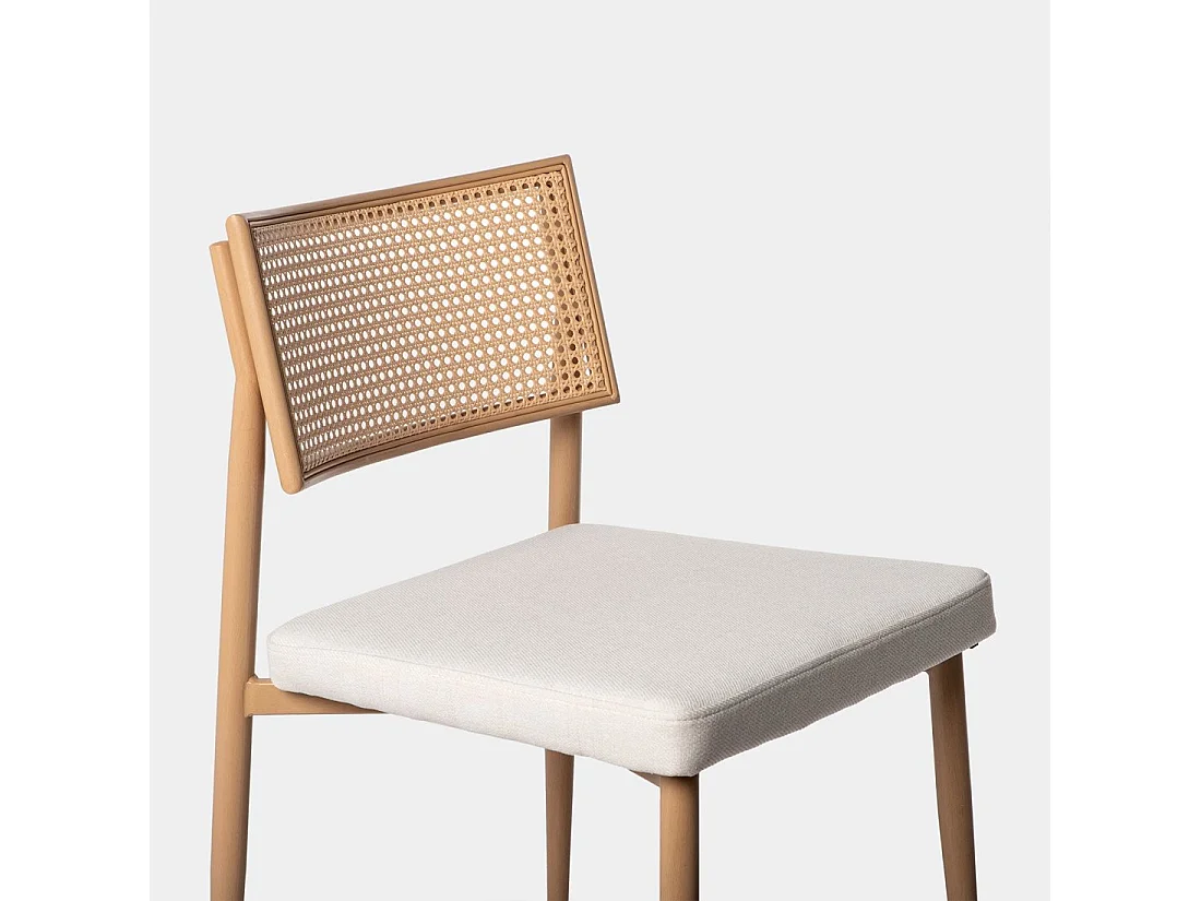 Chaise de salle à manger en fibre synthétique beige 48x79 cm-Yara