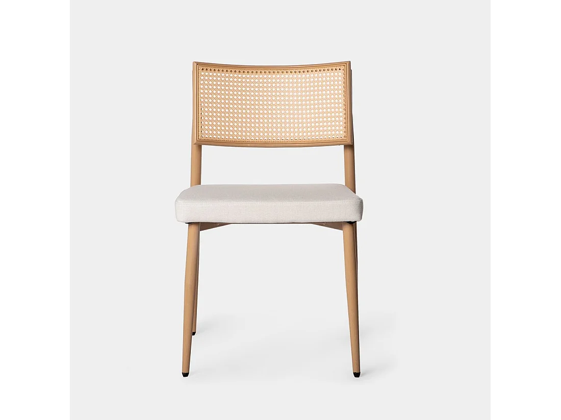 Chaise de salle à manger en fibre synthétique beige 48x79 cm-Yara