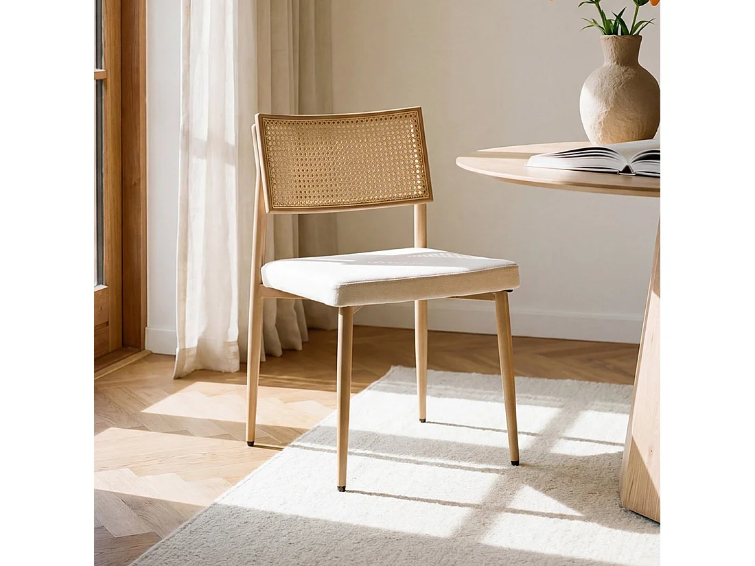 Silla de comedor de Fibra sintética Beige 79 x 48- Yara