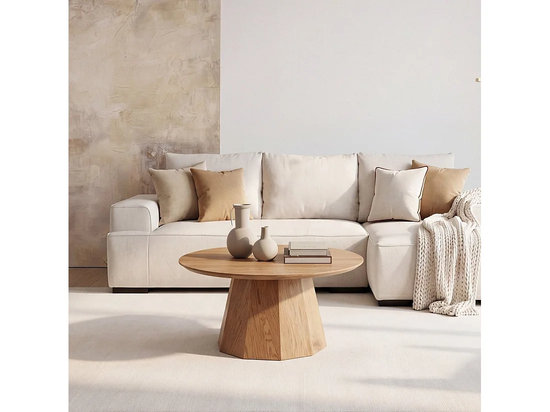 Mesa de centro fija de Madera Natural 40 x 70- Olivier