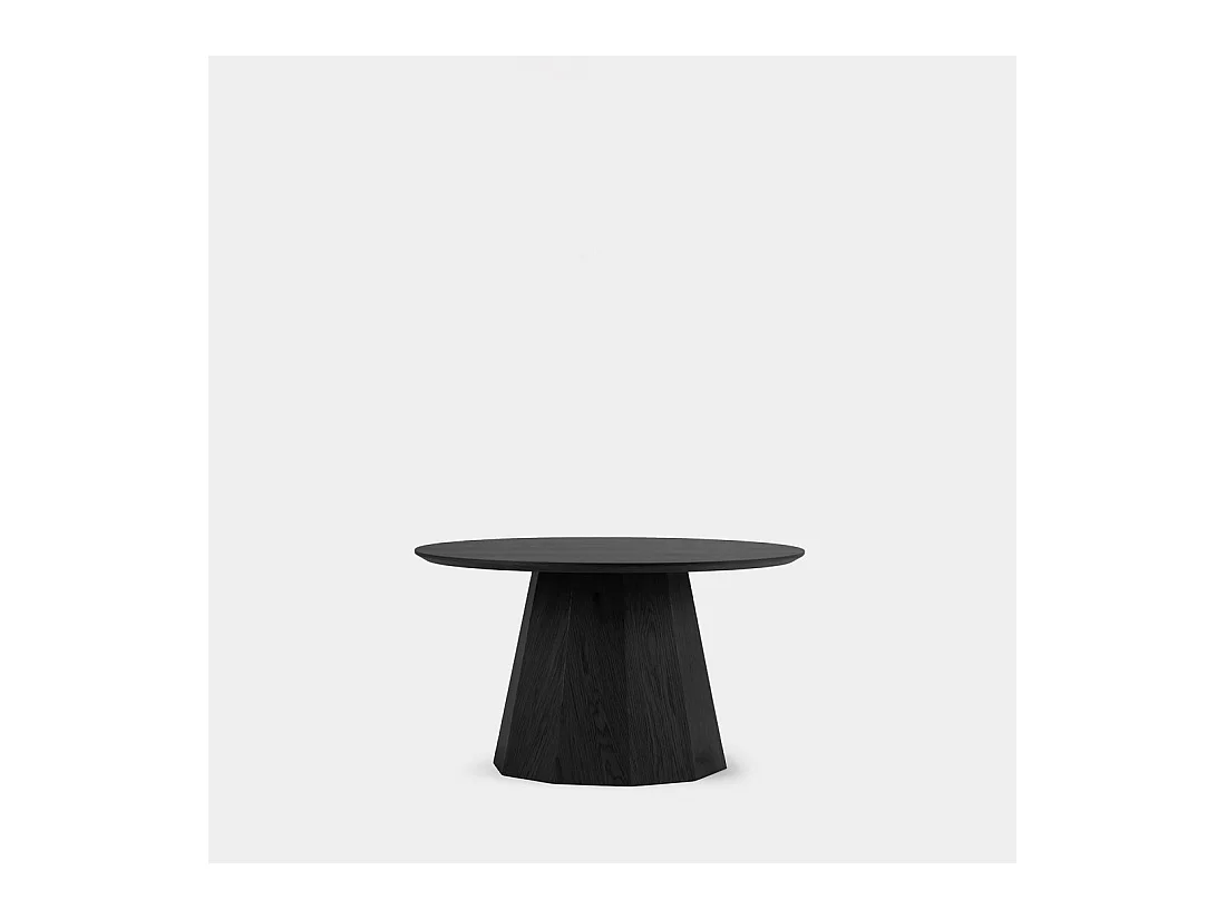 Table basse fixe en laqué noir 70x40 cm-Olivier