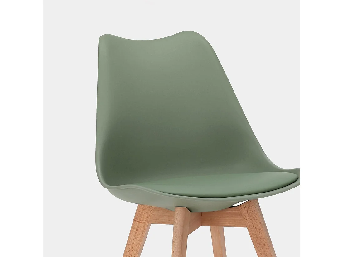 Chaise d'extérieur en plastique vert olive 48x82 cm-Kler