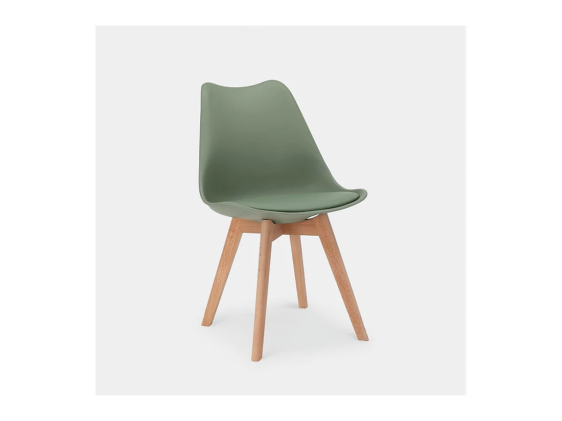 Chaise d'extérieur en plastique vert olive 48x82 cm-Kler