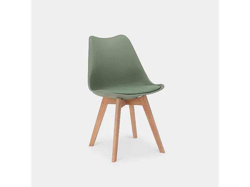 Chaise de cuisine en plastique vert olive 48x82 cm-Kler