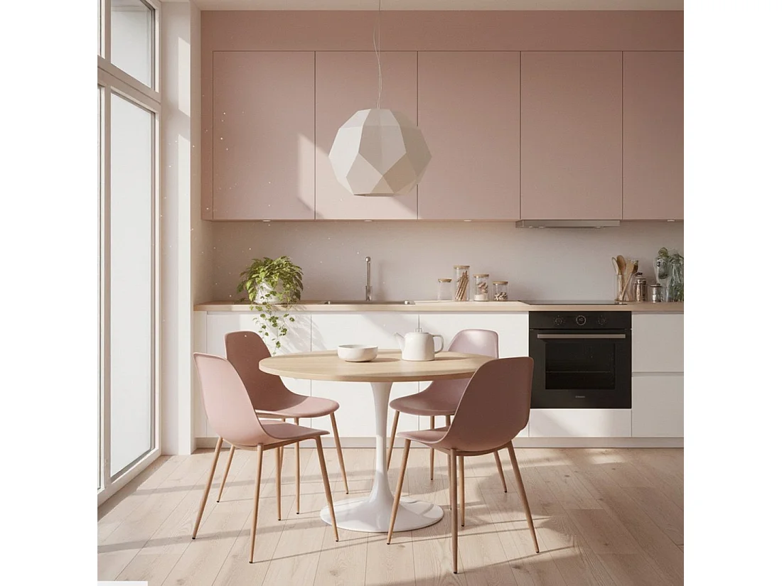 Chaise d'extérieur en plastique rose 45x80 cm-Nina