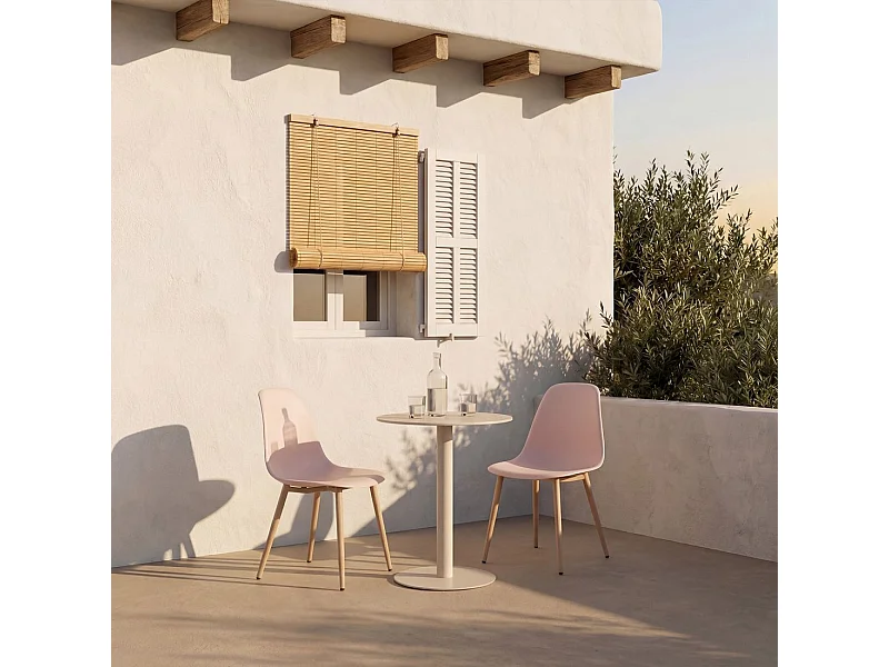 Chaise d'extérieur en plastique rose 45x80 cm-Nina