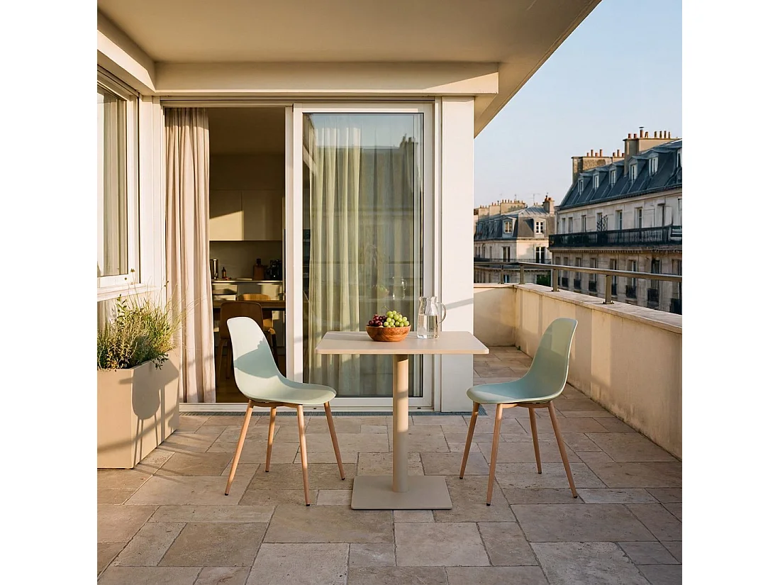 Chaise d'extérieur en plastique menthe 45x80 cm-Nina
