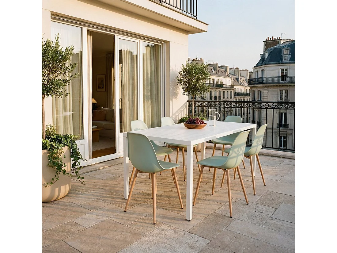 Chaise d'extérieur en plastique menthe 45x80 cm-Nina