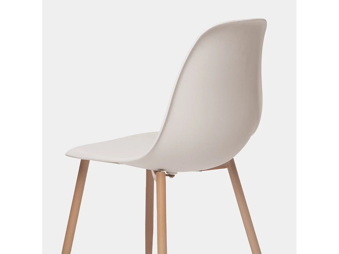 Chaise d'extérieur en plastique beige 45x80 cm-Nina