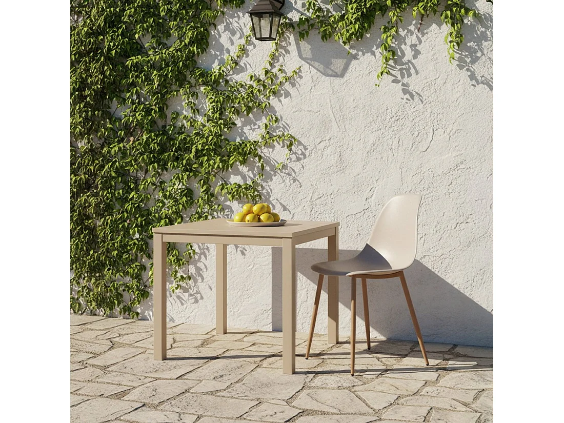 Chaise d'extérieur en plastique beige 45x80 cm-Nina