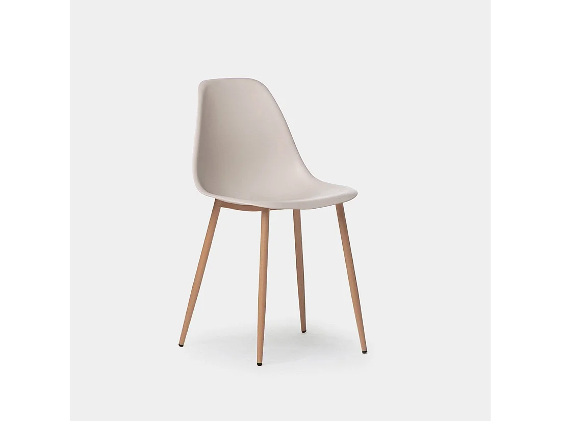 Chaise de cuisine en plastique beige 45x80 cm-Nina