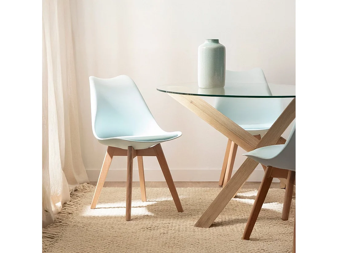 Chaise de cuisine en plastique bleu 48x82 cm-Kler