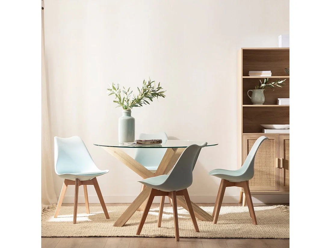 Chaise de cuisine en plastique bleu 48x82 cm-Kler