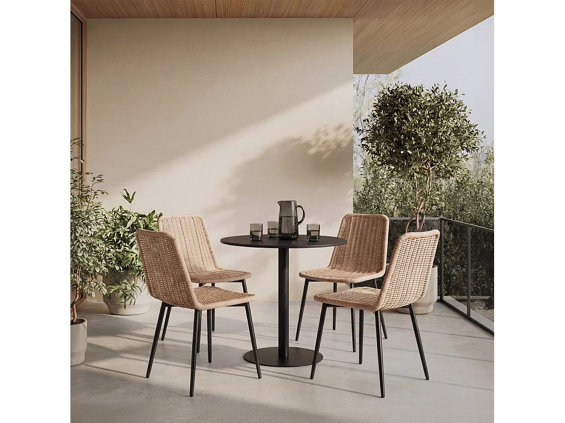 Silla de exterior de Fibra sintética Natural 82 x 45- Noah