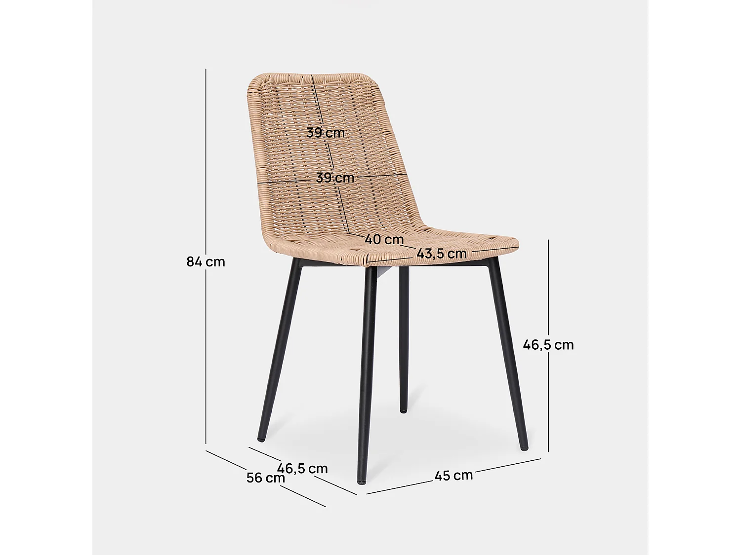 Conjunto de jardín de Fibra sintética Natural 82 x 45- Noah
