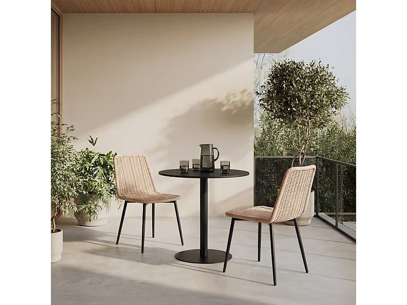 Silla de exterior de Fibra sintética Natural 82 x 45- Noah